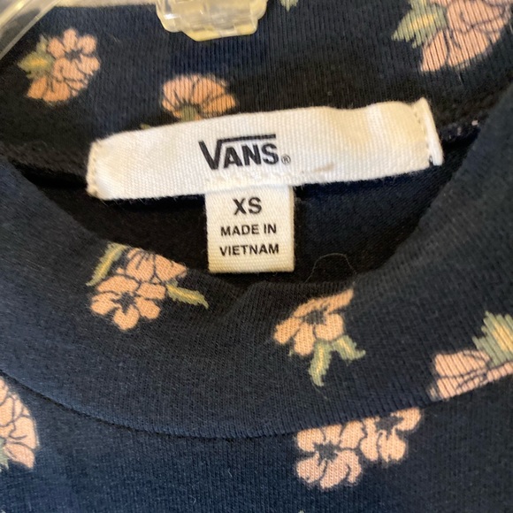 Van’s XS skater dress. Navy blue w/flower pattern. Worn only once - Picture 2 of 5